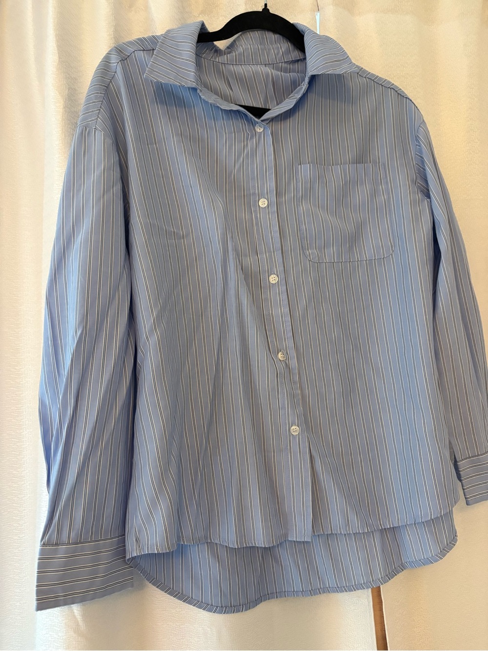 Light Blue Striped Button-Up Shirt